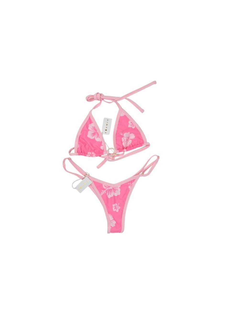 Cosmic Palms Nova Top & Amber Bottoms Bikini Set in Pink Hibiscus
